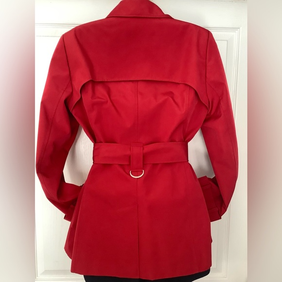 LIKE NEW👠Calvin Klein Red Water Resistant Trench Coat - Picture 5 of 15